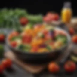 Healthy meal prepared using Actifry XL Tefal showcasing vibrant vegetables