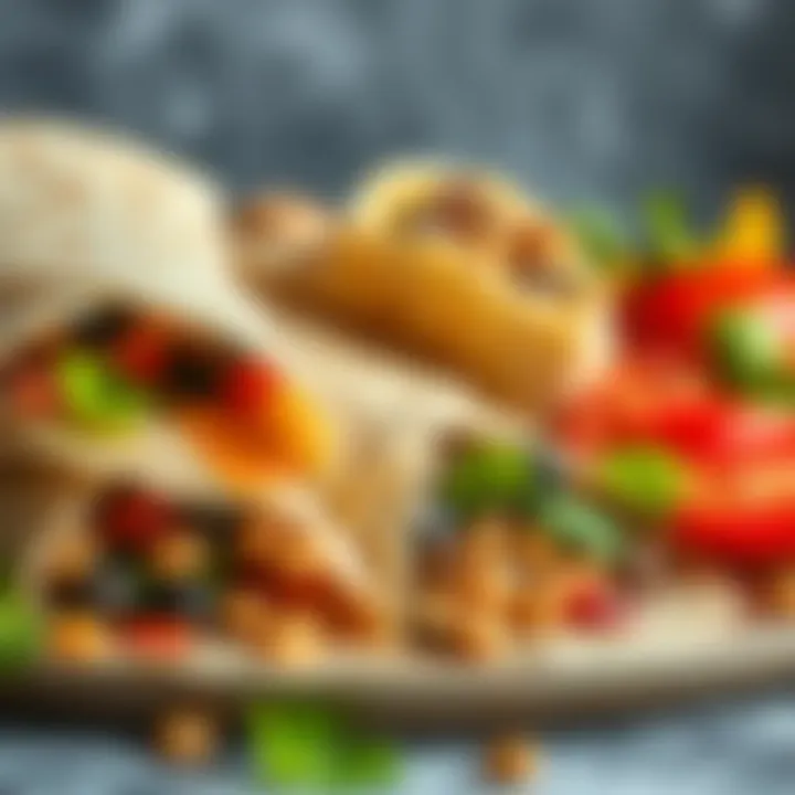 A selection of alternative wraps alongside traditional Adana durum
