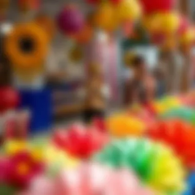 Colorful decorations celebrating the festival