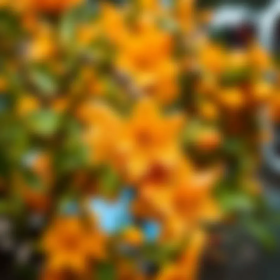 A vibrant display of orange blossoms symbolizing the festival spirit