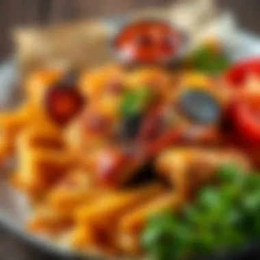 Delicious airfried dish garnished with herbs and spices