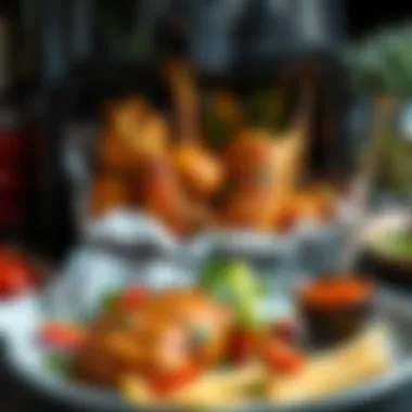 Healthy vegetables and lean protein prepared in an airfryer
