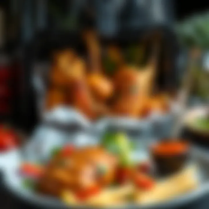 Healthy vegetables and lean protein prepared in an airfryer