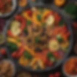 Vibrant Mediterranean platter showcasing fresh vegetables and olives