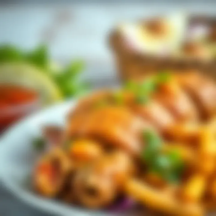 A close-up of Altın Sis Kebap served with traditional sides, emphasizing the dish's appeal.