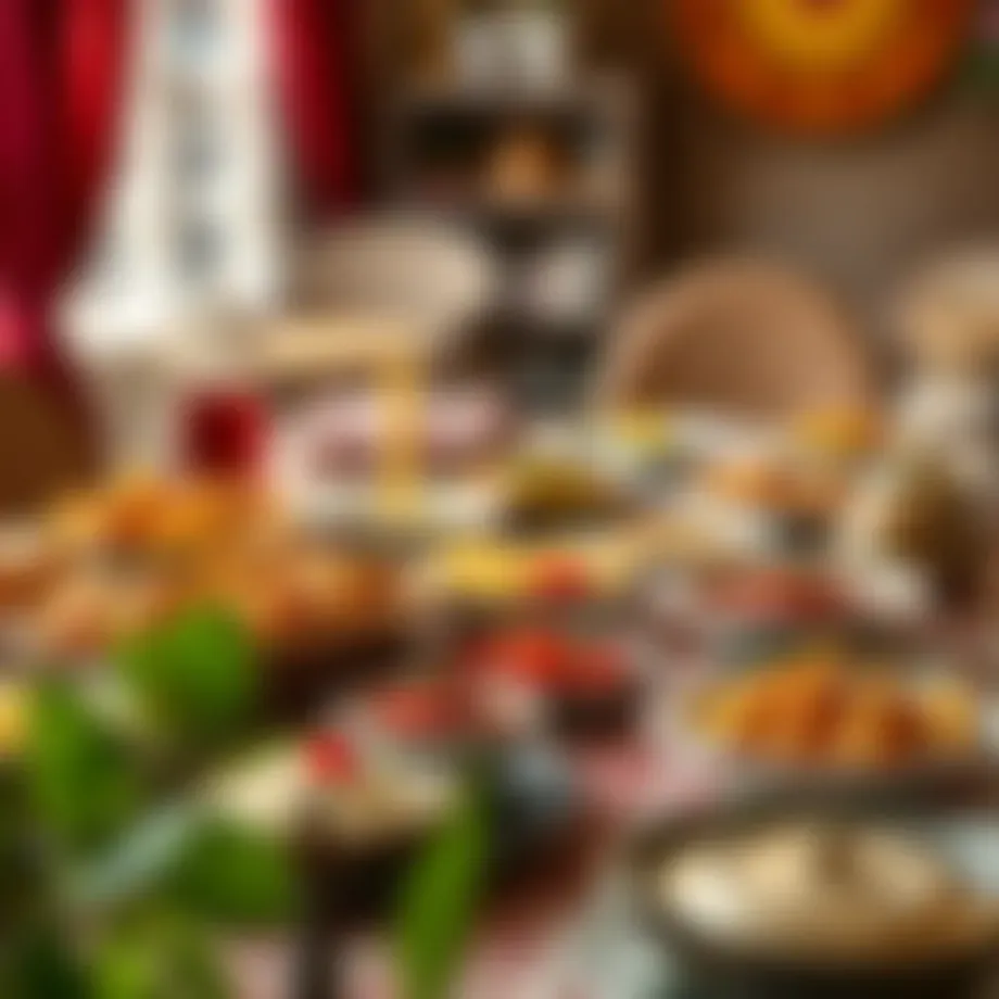 A table set for iftar in Ankara, adorned with traditional dishes.