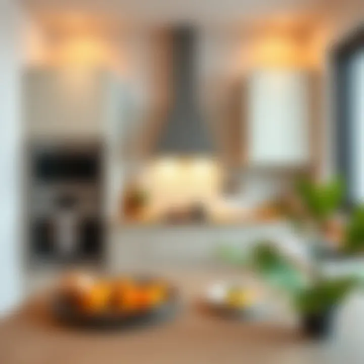 Chic kitchen ambiance complemented by built-in oven