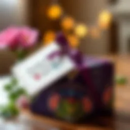 A beautifully wrapped gift with a heartfelt card