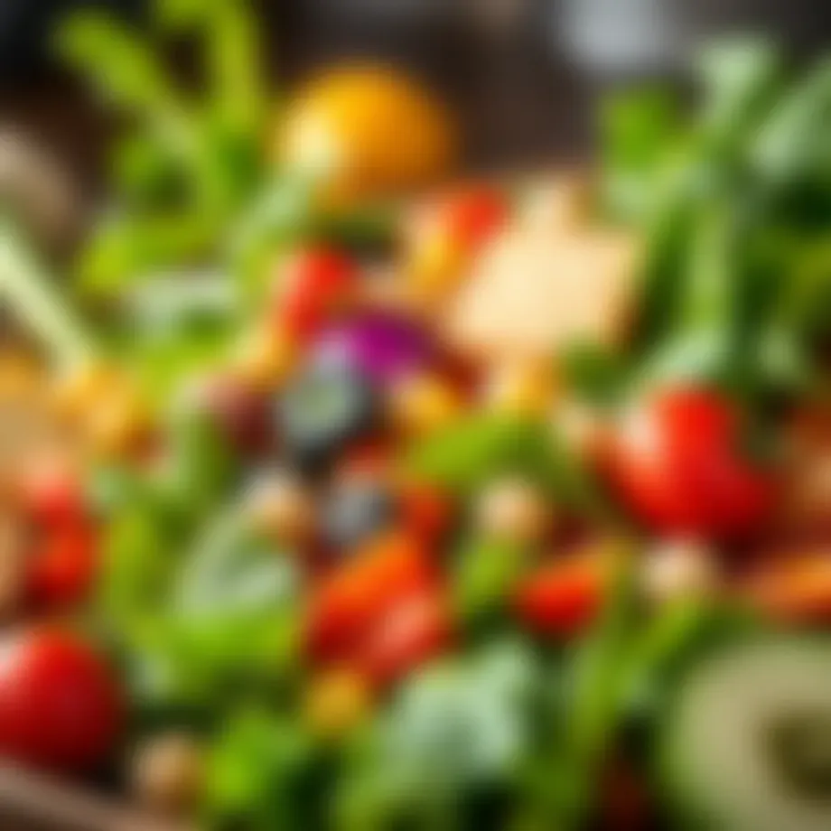 Fresh green salad with a variety of vegetables