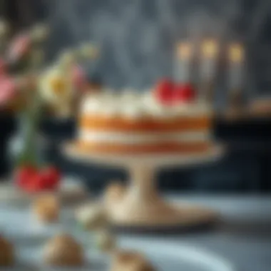 Elegant Cake Display Elegant cake presentation on a decorative stand