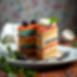 Exquisite layered cake showcasing vibrant colors