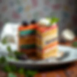 Exquisite layered cake showcasing vibrant colors