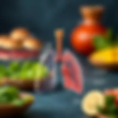 Diagram illustrating the respiratory system affected by asthma.