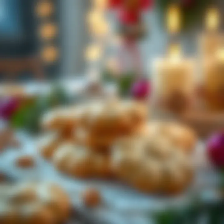 Almond Cookies Enhancing a Festive Celebration A selection of almond cookies on a festive table