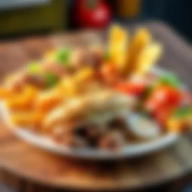 A colorful plate of innovative fast food dishes