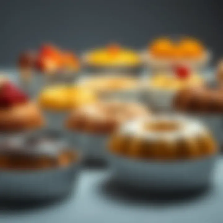 A selection of baked cakes from various molds