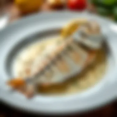 Plated Barbun Fish Delight Deliciously plated Barbun fish served with herbs and lemon