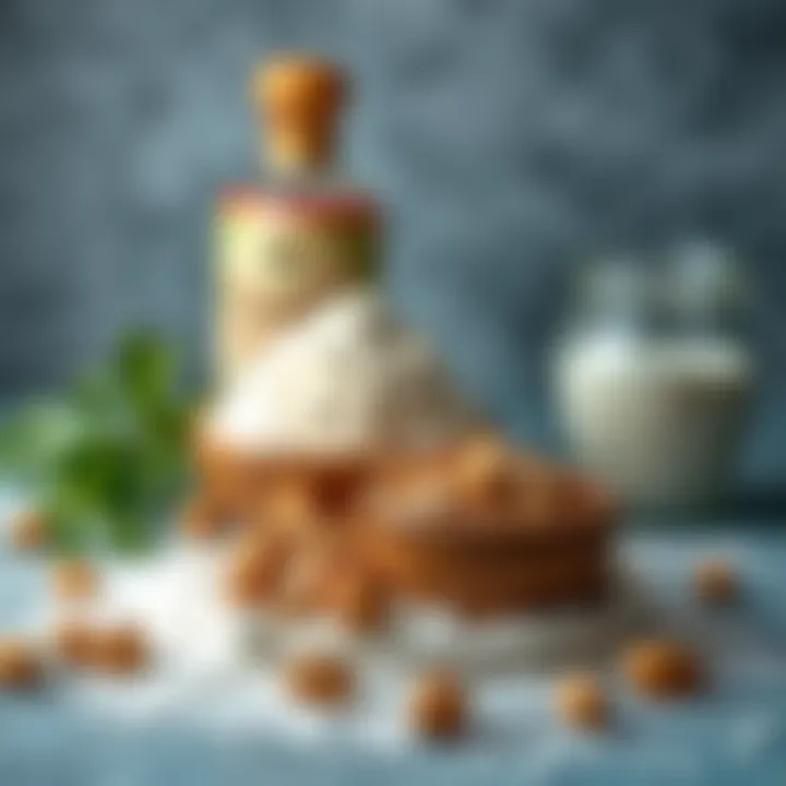 Essential Ingredients for Bayram Çöreği An array of ingredients required for making bayram çöreği, including flour, sugar, and nuts displayed artfully.