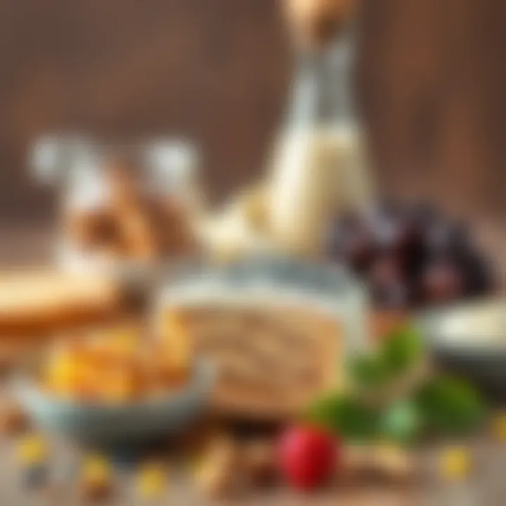 Selection of organic ingredients for baby cake recipes