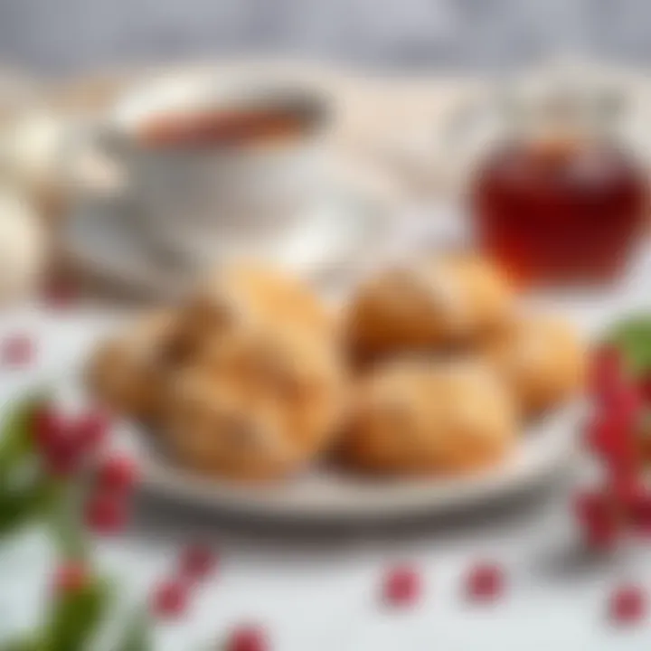 Elegant Plate of Apple Cookies An elegant plate of apple cookies served with a cup of tea
