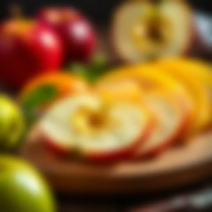 Freshly Sliced Apples for Baking Freshly sliced apples ready for baking