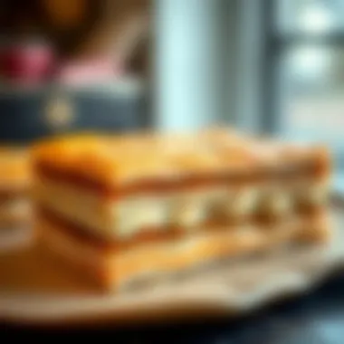 Layers of baklava dough