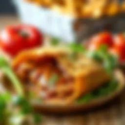 Delicious Bey Döner served on a plate with fresh vegetables.