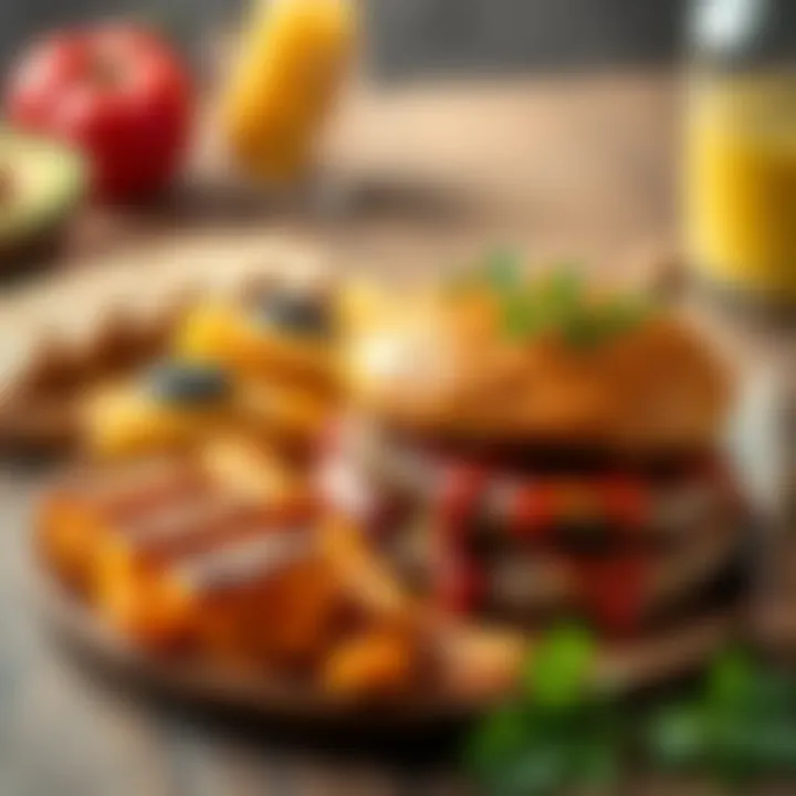 Healthy Eating and Caloric Intake Healthy meal options showcasing balanced nutrition