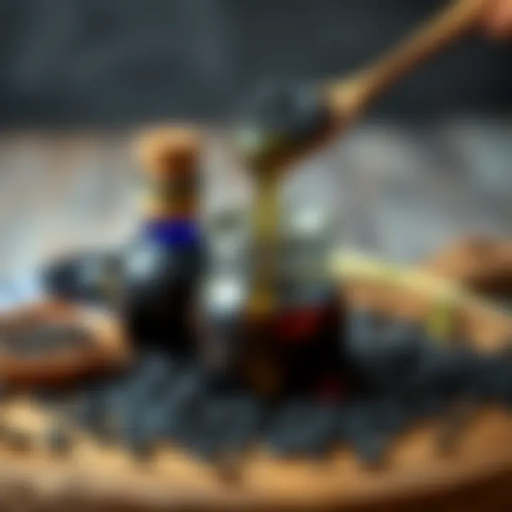 An artistic display of black seed oil being applied to the skin