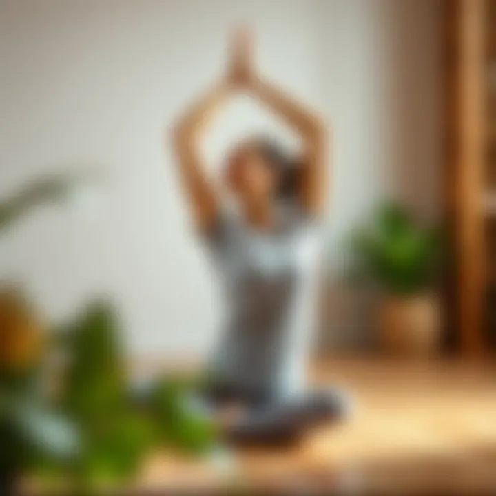 Yoga pose focusing on neck relaxation and flexibility