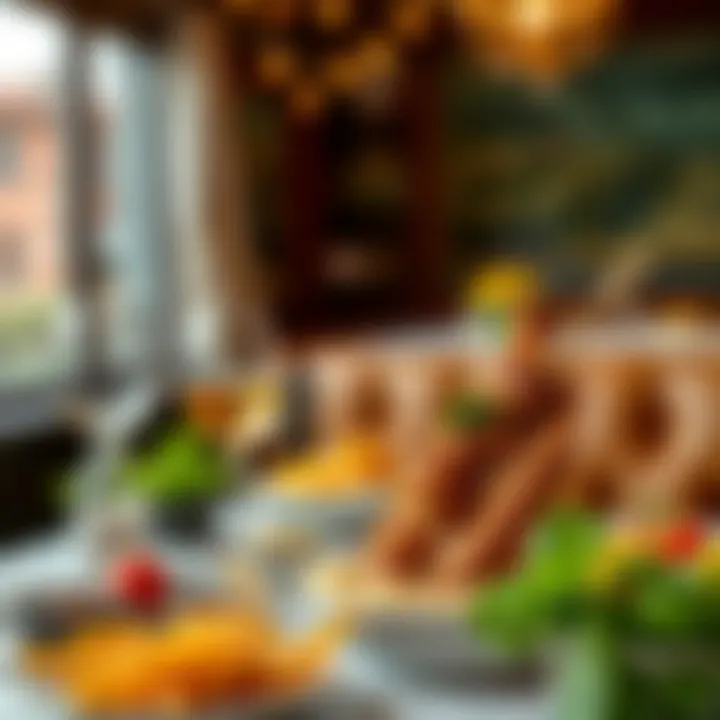 An elegant dining setting for enjoying Bursa Iskender Kebab.