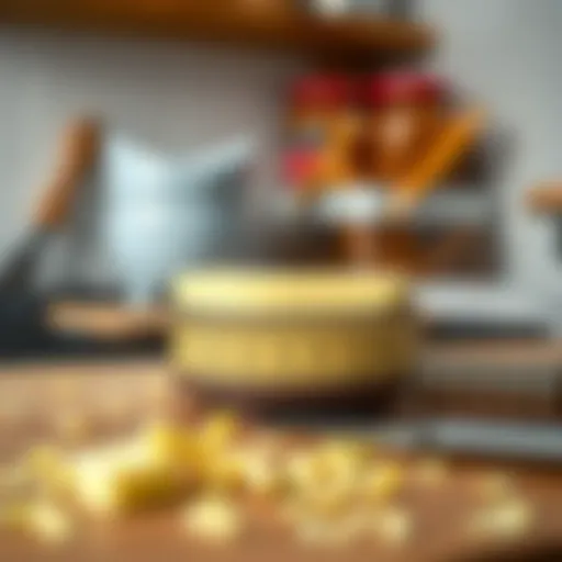 Measurement of butter in a kitchen setting