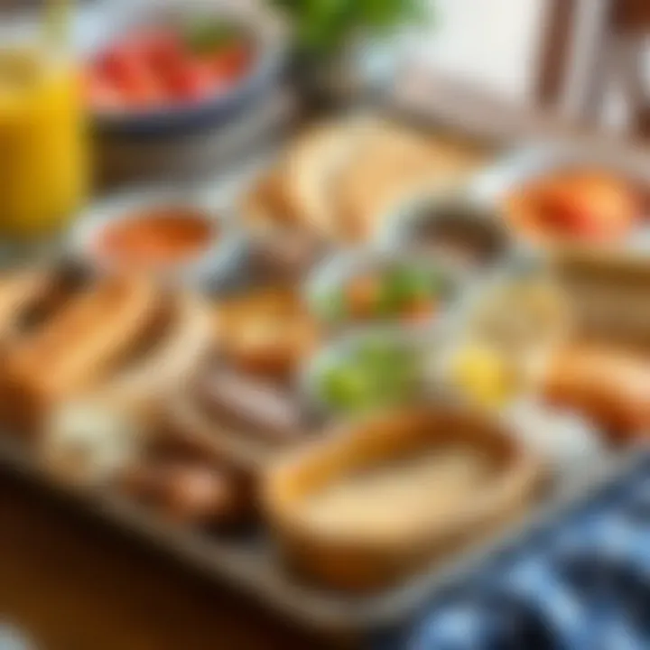 Traditional Breakfast Delicacies An assortment of local delicacies beautifully arranged for a traditional breakfast