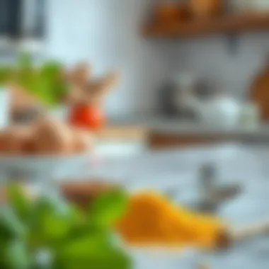 Ingredients for making iced tea powder laid out on a kitchen counter