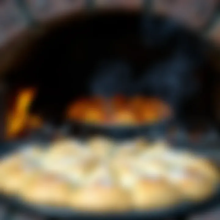 A traditional oven baking Çaglayan pide to perfection