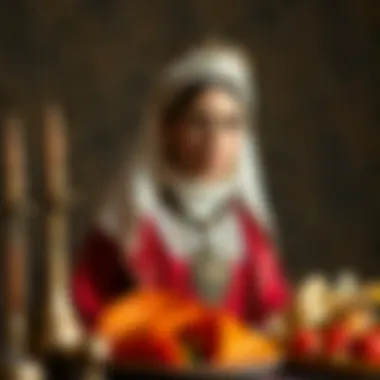 A historical depiction of Cahide Sultan, highlighting her influence on Ottoman culinary traditions.