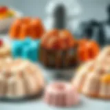 Different shapes of cake molds displayed elegantly