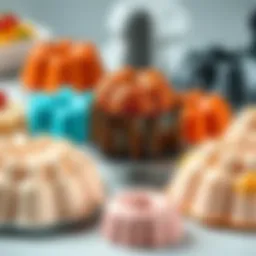 Different shapes of cake molds displayed elegantly