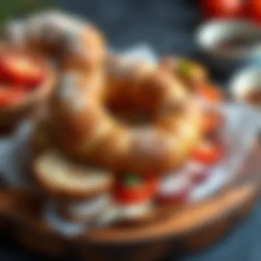 Creative presentation of simit with various toppings