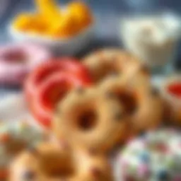 Colorful array of healthy simit snacks for children