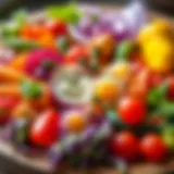 Colorful vegetable platter appealing to children