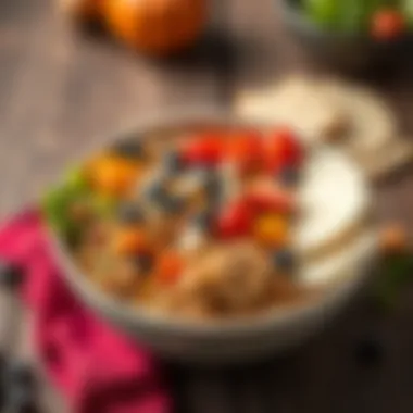 Wholesome grain bowl with assorted toppings