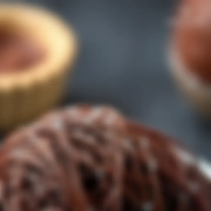 A close-up view of chocolate strands of pishmaniye showcasing its texture