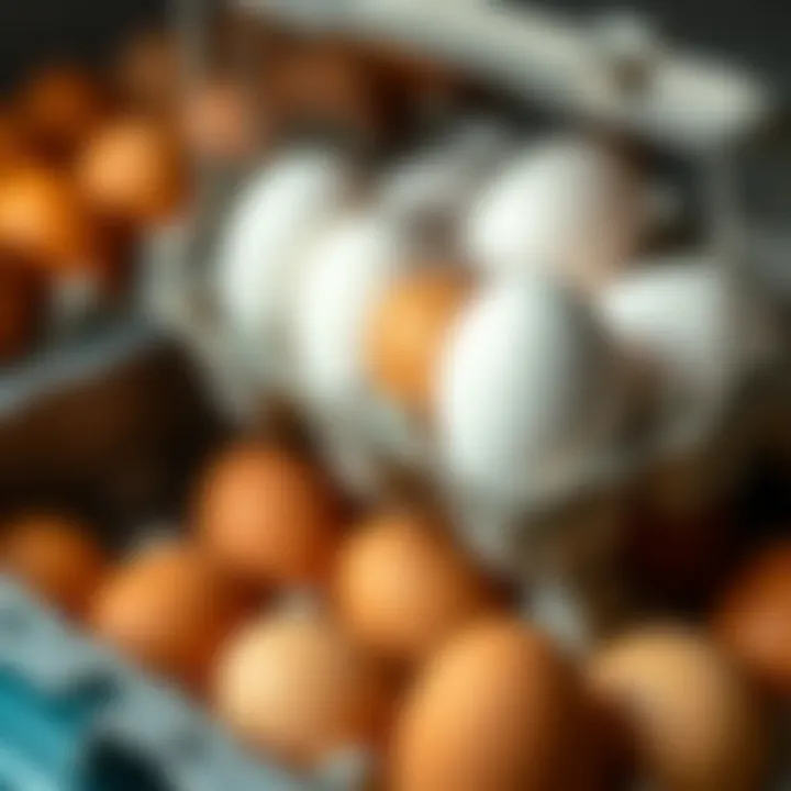 Close-up of eggs being stored in a high-quality container