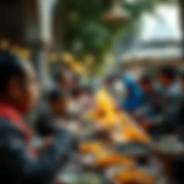 A community gathering during Ramadan