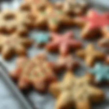 Creative Designs for Large Cookies A selection of creatively shaped large cookie designs on a baking tray