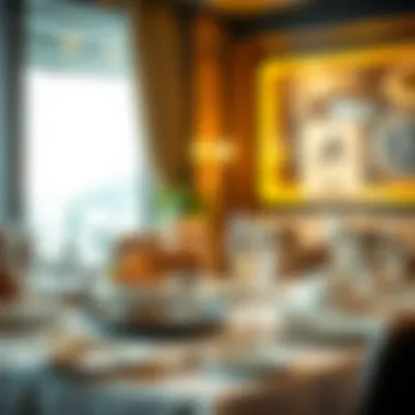 An elegant dining setup in a seafood restaurant.