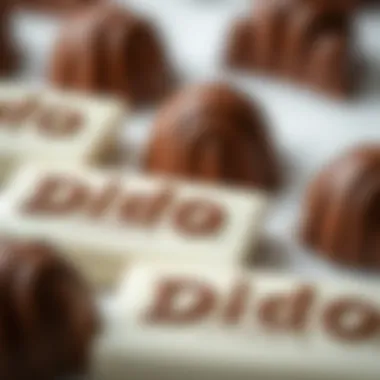 Dido Chocolates Cocoa Content Exploration A close-up of Dido chocolates highlighting different cocoa content levels.