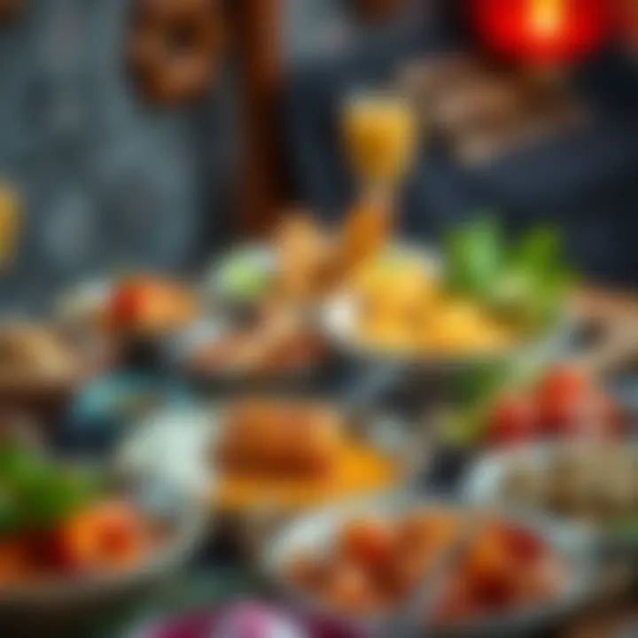 Diverse dishes served at Iftar