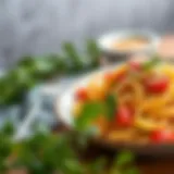 Colorful Pasta Delight A vibrant plate of colorful pasta with fresh herbs